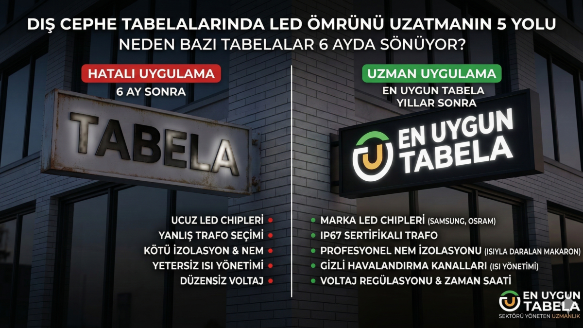 Dış Cephe Tabelalarında LED Ömrünü Uzatmanın 5 Yolu